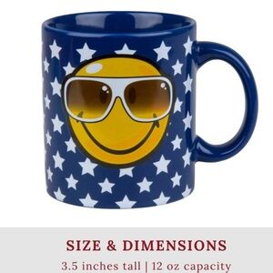 ⭐️2 Waechtersbach Smiley Cool Blue Coffee Mug Handmade Coffee Cups